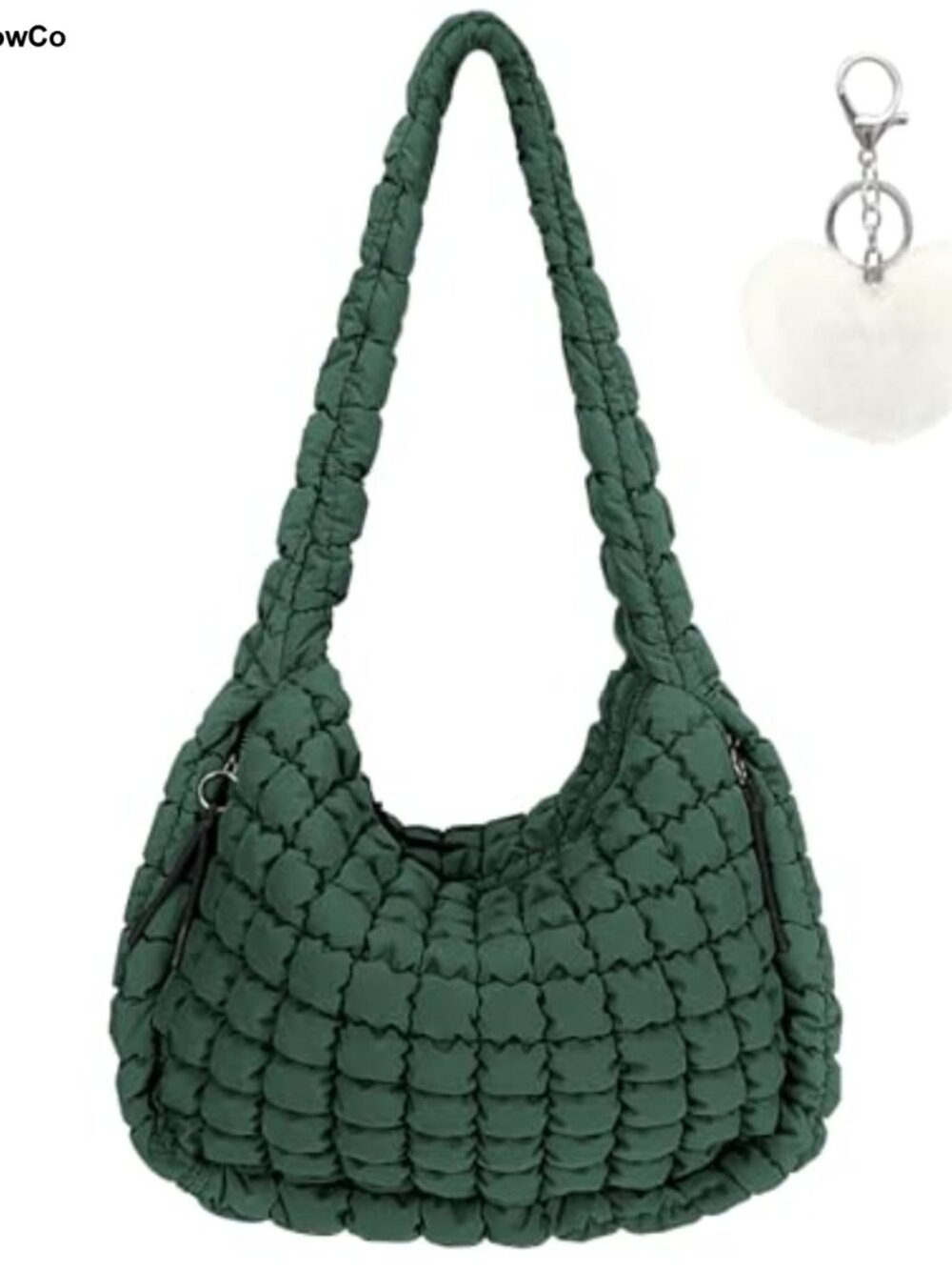 Large Quilted Nylon Puffer Tote Bag Crossbody Shoulder Purse